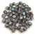 Cseh csiszolt golyó gyöngy - Crystal Matte Graphite Rainbow - 3mm