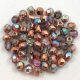 Czech Firepolished Round Glass Bead - Copper rainbow - 3mm