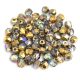 Czech Firepolished Round Glass Bead - Crystal Golden Rainbow - 3mm