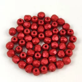 Czech Firepolished Round Glass Bead - Lavared - 3mm
