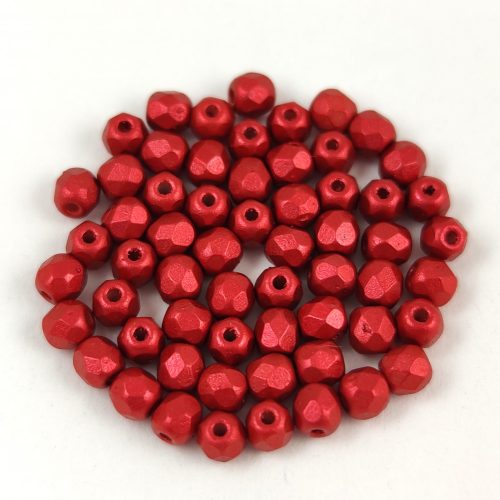 Czech Firepolished Round Glass Bead - Lavared - 3mm