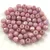 Czech Firepolished Round Glass Bead - lustered white-pink-3mm