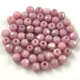 Czech Firepolished Round Glass Bead - lustered white-pink-3mm