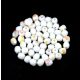Czech Firepolished Round Glass Bead - opaque white ab - 4mm