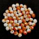 Czech Firepolished Round Glass Bead - White Opal Peach Luster - 3mm