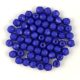 Czech Firepolished Round Glass Bead - Chalk White Indigo - 3mm