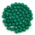 Cseh csiszolt golyó gyöngy - Chalk White Vivid Green - 3mm