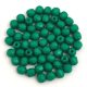 Czech Firepolished Round Glass Bead - Chalk White Vivid Green - 3mm