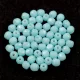Czech Firepolished Round Glass Bead - Chalk White Milky Light Aqua - 3mm