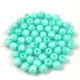 Czech Firepolished Round Glass Bead - Chalk White Turquoise Green - 3mm