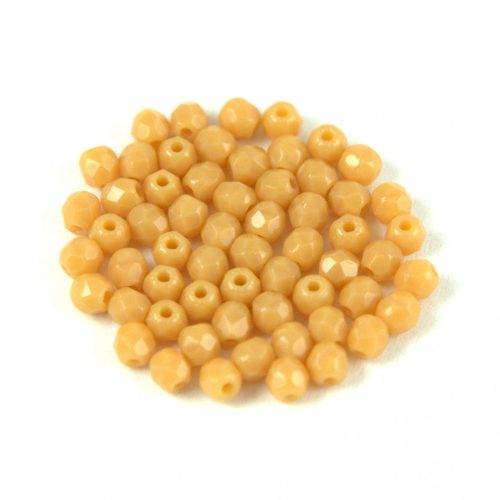 Czech Firepolished Round Glass Bead -  Caramel - 3mm