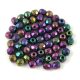 Czech Firepolished Round Glass Bead - metallic purple iris-3mm