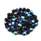 Czech Firepolished Round Glass Bead - jet ab-3mm