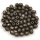 Czech Firepolished Round Glass Bead - mattee metallic green - 3mm