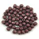 Czech Firepolished Round Glass Bead - Jet Matte Pink - 3mm