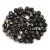 Czech Firepolished Round Glass Bead - Jet Gold Splash - 3mm