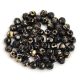 Czech Firepolished Round Glass Bead - Jet Gold Splash - 3mm