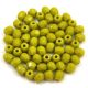 Czech Firepolished Round Glass Bead - opaque olivagreen - 3mm