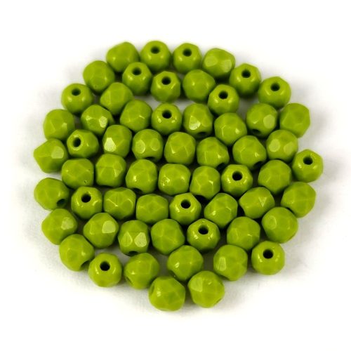 Czech Firepolished Round Glass Bead - opaque pea - 3mm