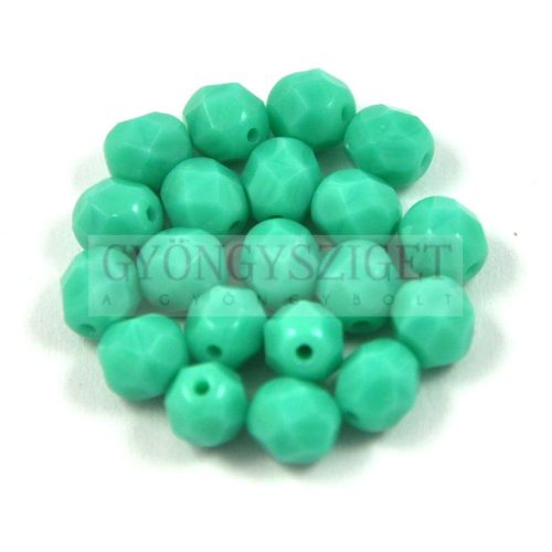 Czech Firepolished Round Glass Bead - opaque turquoise - 3mm