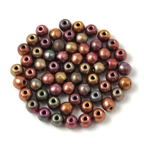 Czech Pressed Round Glass Bead - Crystal Violet Iris - 3mm