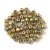 Czech Pressed Round Glass Bead - crystal half amber - 3mm