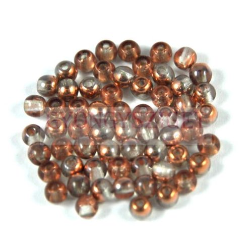 Czech Pressed Round Glass Bead - crystal apollo - 3mm