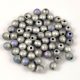 Czech Pressed Round Glass Bead - Crystal Matt Glittery Silver - 3mm