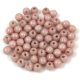 Czech Pressed Round Glass Bead - Alabaster Rose Bronze Luster - 3mm