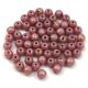 Czech Pressed Round Glass Bead - alabaster purple gold luster - 3mm