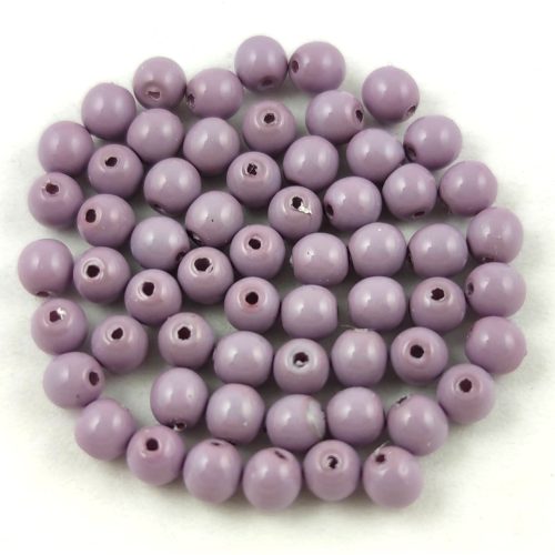 Czech Pressed Round Glass Bead - Alabaster Purple - 3mm