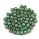 Czech Pressed Round Glass Bead - Chalk Spotted Green - 3mm