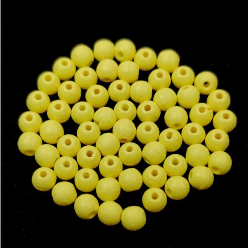 Cseh préselt  golyó gyöngy - White Opal Yellow Matte - 3mm