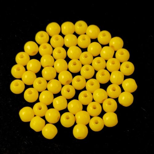 Cseh préselt  golyó gyöngy - Alabaster Vivid Yellow - 3mm
