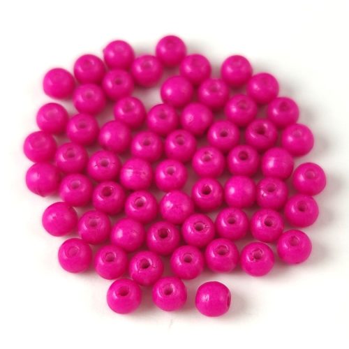 Cseh préselt  golyó gyöngy - Alabaster Vivid Magenta - 3mm