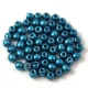 Czech Pressed Round Glass Bead - saturated metallic shaded spruce - 3mm
