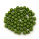 Czech Pressed Round Glass Bead - Opaque Olive - 3mm