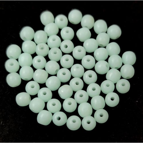 Czech Pressed Round Glass Bead - Turquoise Green Light - 3mm