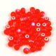 Czech Pressed Round Glass Bead - Orange AB - 3mm