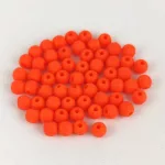 Czech Pressed Round Glass Bead - Matt Orange - 3mm
