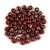 Czech Pressed Round Glass Bead - Dark Red Picasso - 4mm