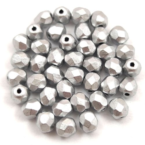 Cseh csiszolt golyó gyöngy - Aluminium - 4mm