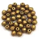 Czech Firepolished Round Glass Bead - olive gold - 4mm