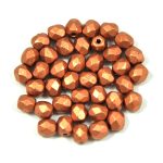 Cseh csiszolt golyó gyöngy - Matt Metallic Copper - 4mm