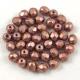 Czech Firepolished Round Glass Bead - Matt Copper - 4mm