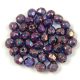 Czech Firepolished Round Glass Bead - Crystal Purple Iris - 4mm