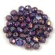 Czech Firepolished Round Glass Bead - Crystal Purple Iris - 4mm