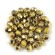 Czech Firepolished Round Glass Bead - Crystal Full Amber - 4mm
