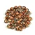 Czech Firepolished Round Glass Bead - crystal-copper metal-4mm