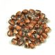 Czech Firepolished Round Glass Bead - crystal-copper metal-4mm